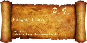 Petyko Ilona névjegykártya