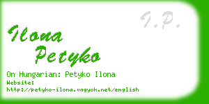 ilona petyko business card